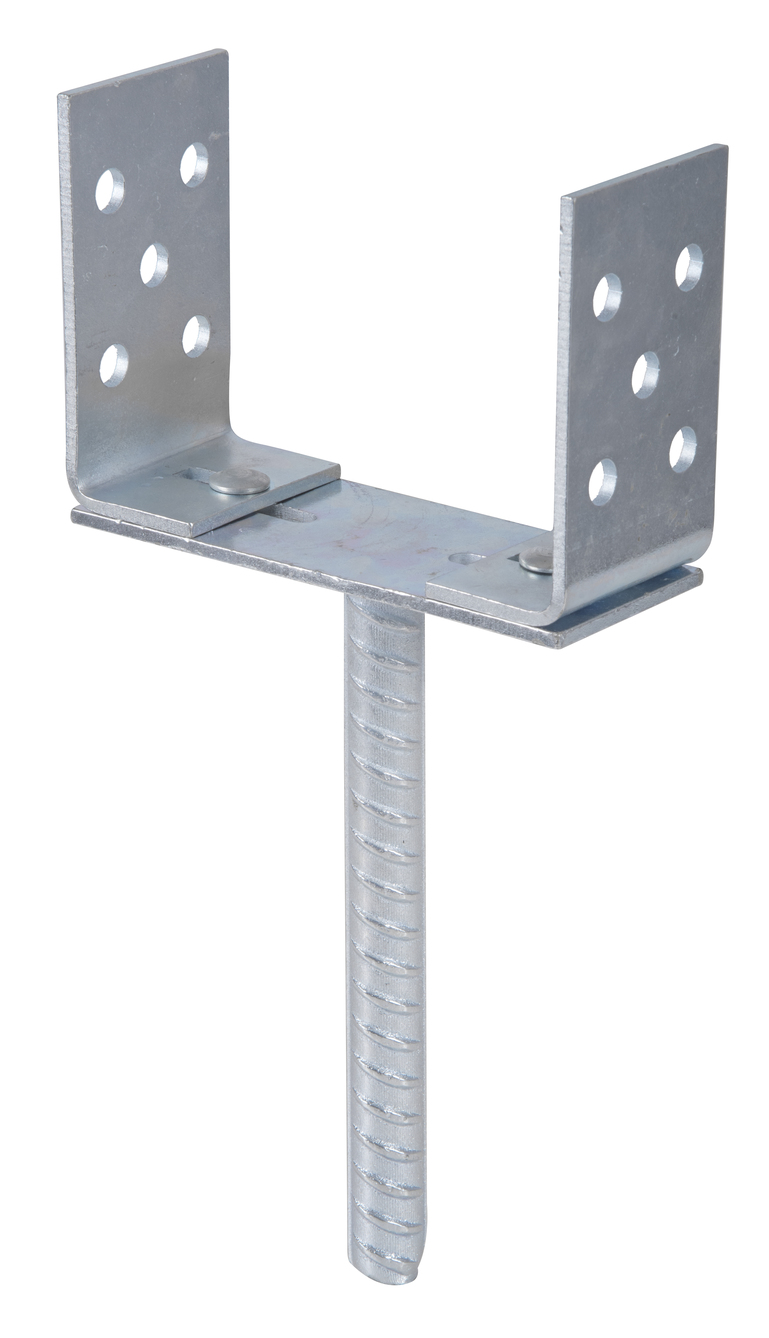 U-Pfostenträger mit Betonanker aus Riffelstahl