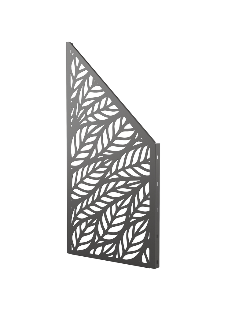 Design Zaunfeld Leaves, abgeschrägt, rechts