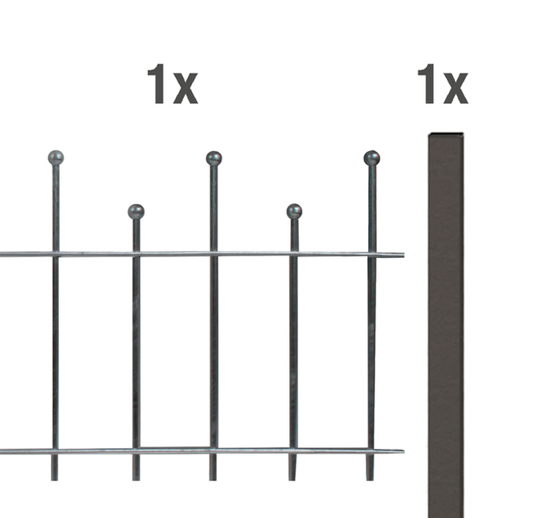Artikelbild Zaun-Anbauset Madrid,ant-met,zE495/2 - Slide 1