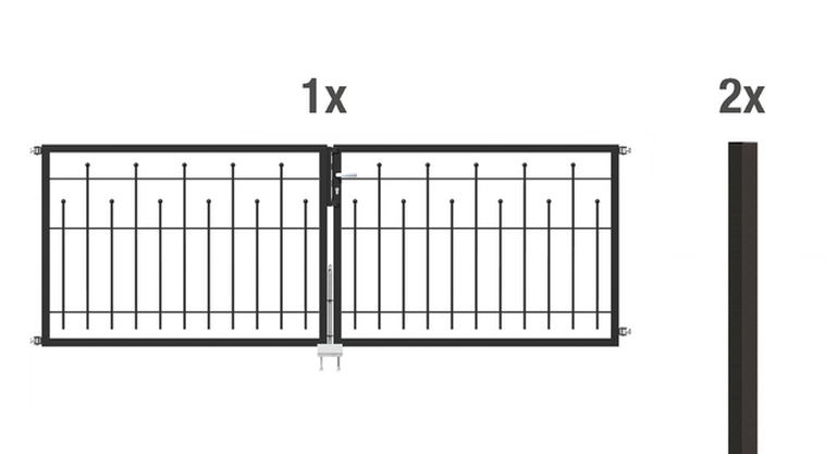 Artikelbild Doppeltor-Set Madrid,ant-met,3000x1000 - Slide 1