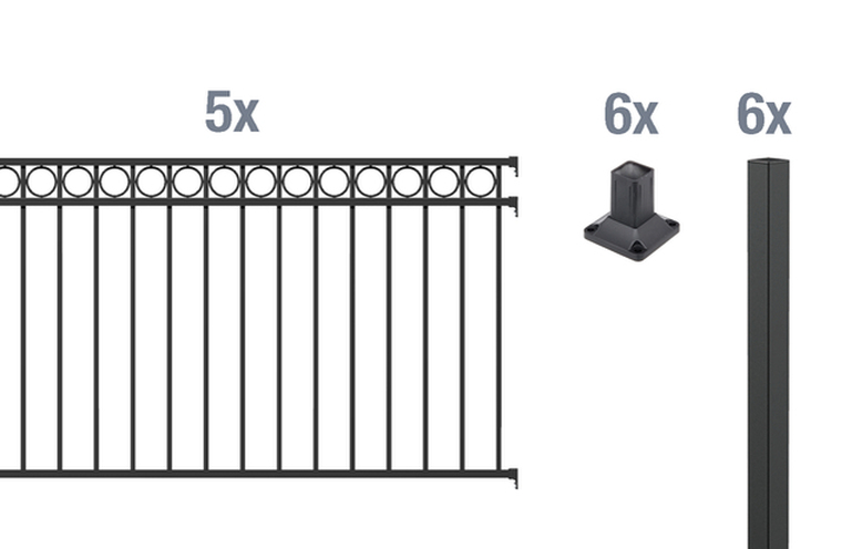 Artikelbild Zaun-Set Circle,matt-sw,zA1200/10 - Slide 1