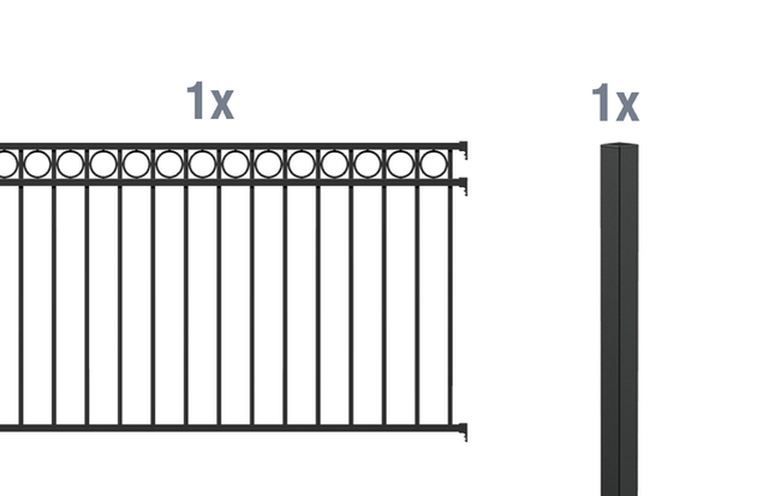 Artikelbild Zaun-Anbauset Circle,matt-sw,zE1200/2 - Slide 1