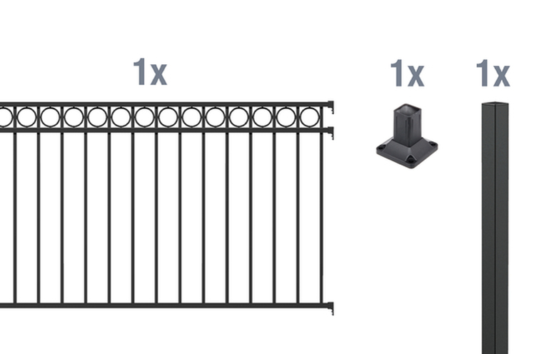 Artikelbild Zaun-Anbauset Circle,matt-sw,zA1200/2 - Slide 1