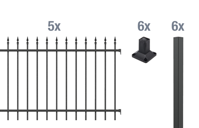 Artikelbild Zaun-Set Chaussee,matt-sw,zA1200/10 - Slide 1