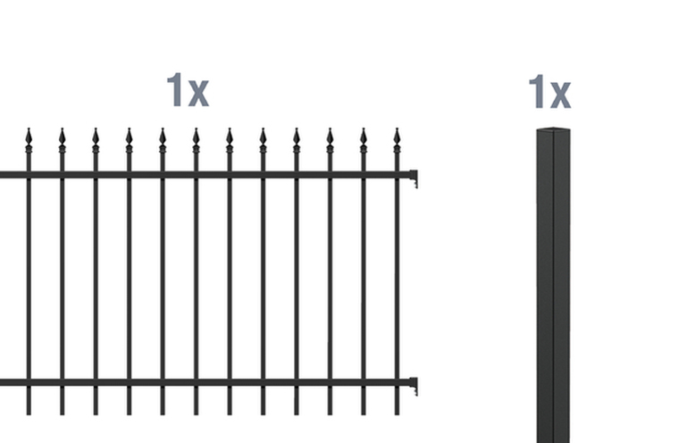 Artikelbild Zaun-Anbauset Chaussee,matt-sw,zE1200/2 - Slide 1