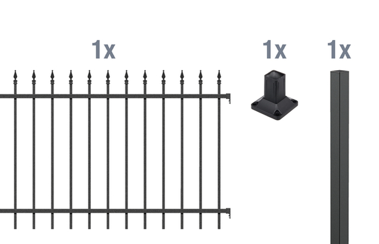 Artikelbild Zaun-Anbauset Chaussee,matt-sw,zA1200/2 - Slide 1