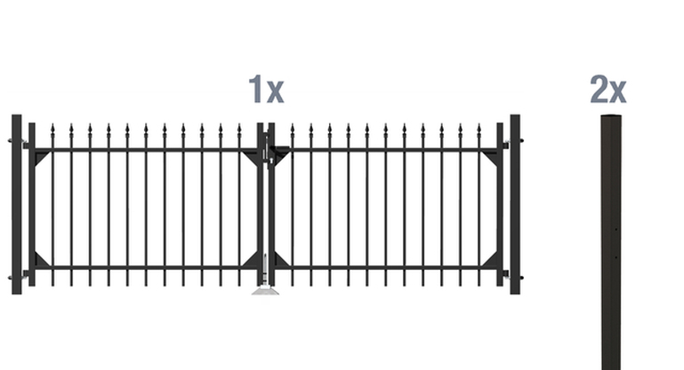 Artikelbild Doppeltor-Set Chaussee,matt-sw,3010x1200 - Slide 1
