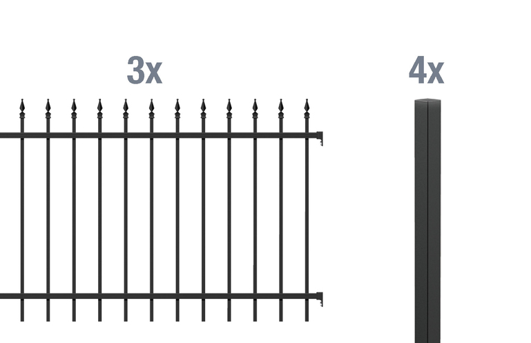 Artikelbild Zaun-Set Chaussee,matt-sw,zE1200/6 - Slide 1