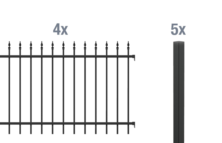 Artikelbild Zaun-Set Chaussee,matt-sw,zE1200/8 - Slide 1