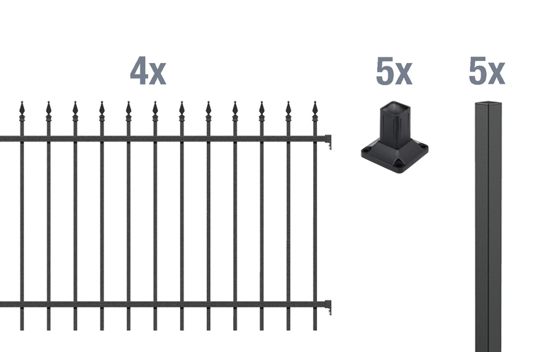 Artikelbild Zaun-Set Chaussee,matt-sw,zA1200/8 - Slide 1