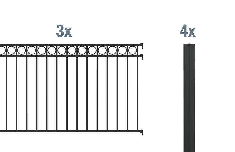 Artikelbild Zaun-Set Circle,matt-sw,zE1200/6 - Slide 1
