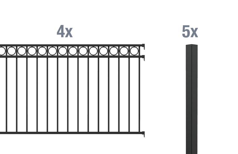 Artikelbild Zaun-Set Circle,matt-sw,zE1000/8 - Slide 1