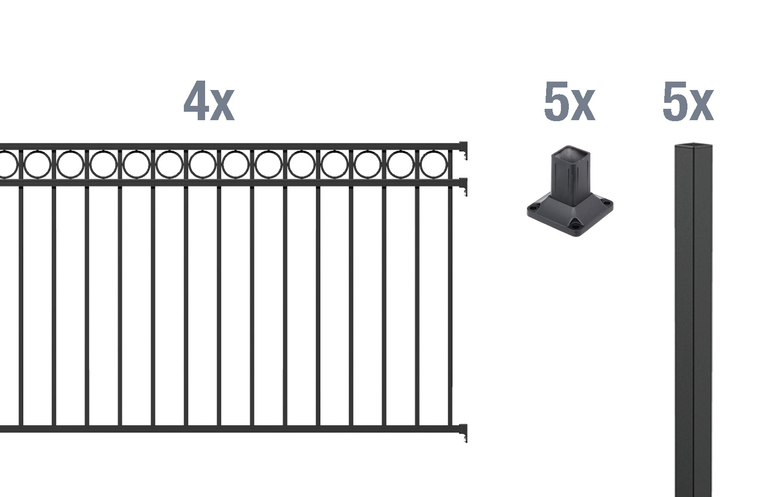 Artikelbild Zaun-Set Circle,matt-sw,zA1000/8 - Slide 1