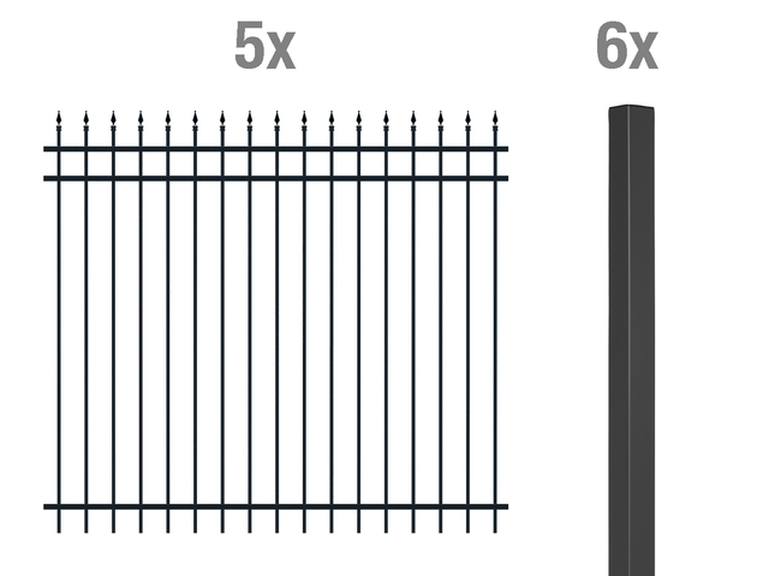 Artikelbild Zaun-Grundset Columbus,matt-sw,zE1800/10 - Slide 1
