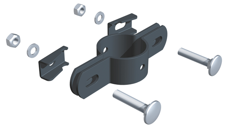 Artikelbild Doppelschelle,vz,ant.7016,für PfostenØ34 - Slide 1