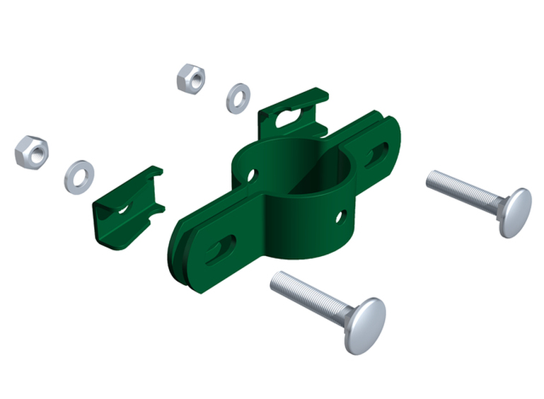 Artikelbild Doppelschelle,vz,grün,für Pfosten Ø34 - Slide 1