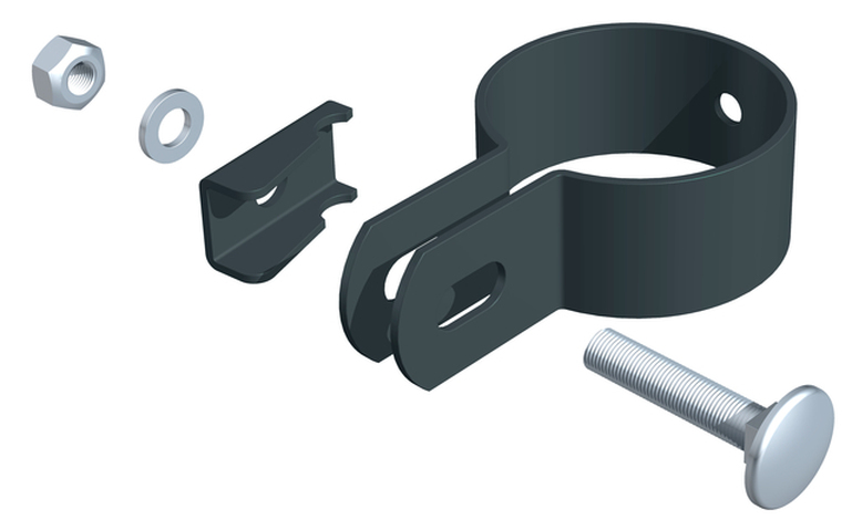 Artikelbild Endschelle,vz,anthr7016.,für PfostenØ34 - Slide 1