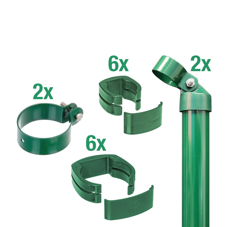 Artikelbild Zaunanschl-Set,2s/Gitt.grün,zE,Ø60/1220 - Slide 1