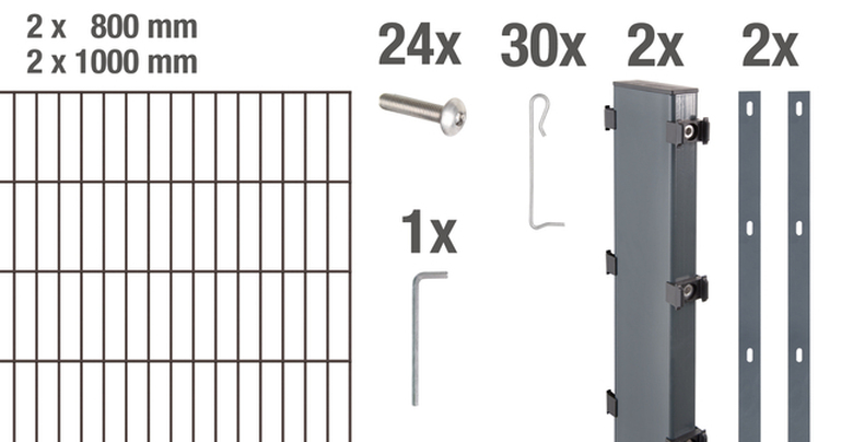 Artikelbild Gabionen-Anbauset Step²,anth,zE2000x1800 - Slide 1