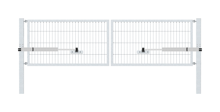 Stabgitter-Doppeltor Slim, Typ 8/6/8, inkl. Torantrieb