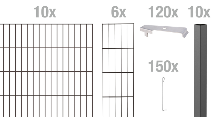 Artikelbild Cluster-Gabionen-Set,anth2000x1800/10 - Slide 1