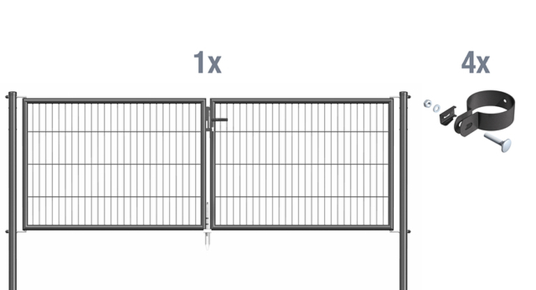 Set-Bestandteile ES-Matte-Doppeltorset,anth,2988x750