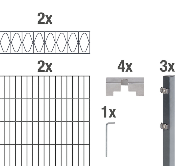 Set-Bestandteile DSM-Set 2m,Dekor Eleganz,anth,1600/4