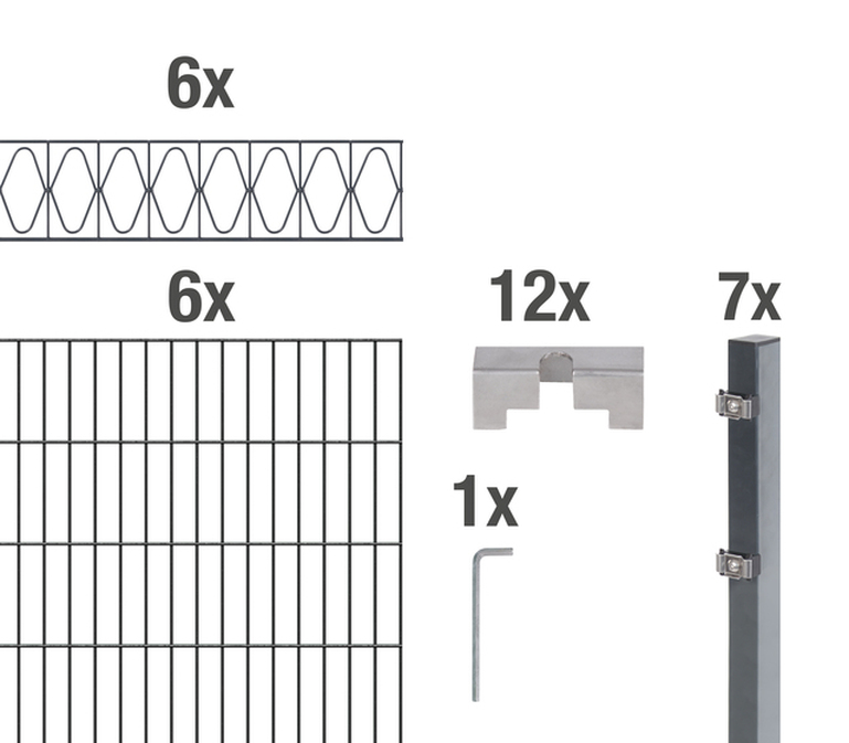 Set-Bestandteile DSM-Set 2m,Dekor Eleganz,anth,1400/12