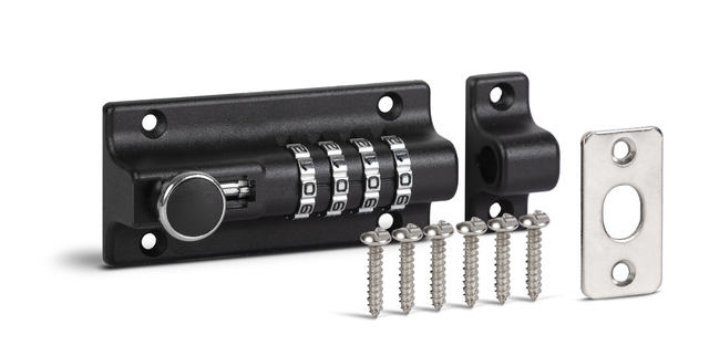 Zahlenschlossriegel mit Schlaufe und Sicherheitsschrauben