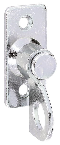 Tourniquet sur platine, avec trous de vis fraisés, Matériau: Acier brut, Finition: galvanisée passivée, Longueur de platine: 45 mm, Profondeur de la plaque: 20 mm, Distance entre la plaque et le dispositif de préhension: 4,5 mm, Nombre de trous: 2, Trou: Ø4,5 mm