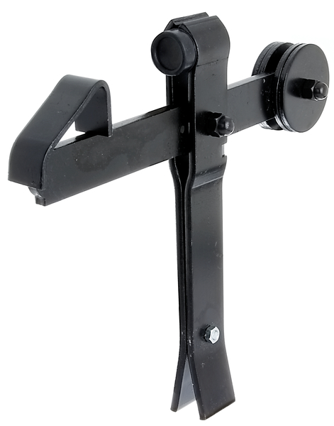 Arrêt de portail à bascule, Matériau: Acier brut, Finition: laquée noire par immersion cataphorèse, à sceller, Largeur: 300 mm, Hauteur: 240 mm