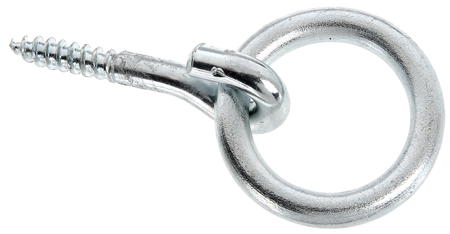 Anneau d'écurie, Matériau: Acier brut, Finition: zinguée, à visser, Ø extérieur: 65 mm, Ø intérieur: 45 mm, Filetage-Ø: 10 mm, Longueur: 125 mm, Épaisseur du matériau: 10,00 mm, Longueur filetée: 40 mm