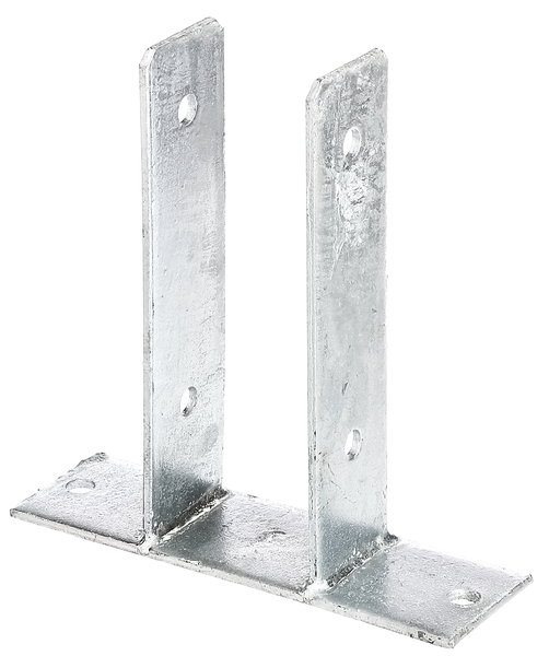 Ancre de poteau en U, Matériau: Acier brut, Finition: galvanisée, à visser, avec marquage CE selon ETA-10/0210, Largeur d'ouverture: 71 mm, Hauteur: 200 mm, Profondeur de la plaque à visser: 60 mm, Profondeur de la poutre: 50 mm, Longueur de la plaque à visser: 200 mm, Épaisseur du matériau: 4,00 mm, Nombre de trous: 6, Trou: Ø11 mm