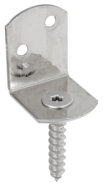 Équerre pour clôture tressée en L, Matériau: Acier inoxydable, Hauteur totale: 83 mm, Largeur: 30 mm, Profondeur: 32 mm, Hauteur: 38 mm, Entraînement: Vis Torx de 30 mm, Épaisseur du matériau: 2,00 mm, Filetage à bois-Ø: 8 x 45 mm, Nombre de trous: 2, Trou: Ø5 mm, CutCase