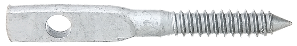 Équerre pour clôture tressée à tête plate, Matériau: Acier brut, Finition: galvanisée à chaud, à visser , Longueur totale: 100 mm, Longueur filetée: 40 mm, Largeur de la feuille: 14,5 mm, Longueur de la lame: 47 mm, Épaisseur du matériau: 3,00 mm, Filetage-Ø: 10 mm, Nombre de trous: 1, Trou: Ø9 mm
