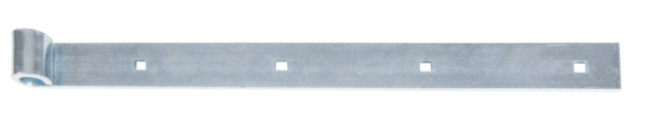 Zawias pasowy prosty, zakończenie proste, materiał: stal surowa, powierzchnia: ocynkowana galwanicznie, pasywowana na niebiesko, Długość: 400 mm, Średnica rolki: 14 mm, Szerokość: 35 mm, Liczba otworów: 4, Otwór: 7,5 x 7,5 mm