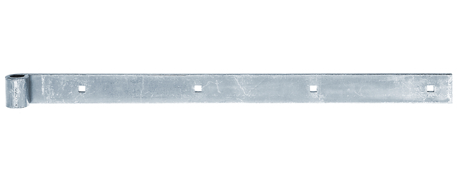 Penture bout droit, Matériau: Acier brut, Finition: zinguée, Longueur: 500 mm, ø gond: 14 mm, Largeur: 35 mm, Nombre de trous: 4, Trou: 7,5 x 7,5 mm