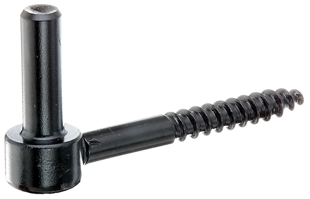 Kloben zum Einschrauben, J-Haken, Material: Stahl roh, Oberfläche: kataphoretisch aufgetragener schwarzer Tauchlack, Dornmaß-Ø: 12 mm, Länge: 105 mm, Gewindelänge: 52 mm, Länge Dorn: 35 mm, Holzgewinde-Ø: 10 mm