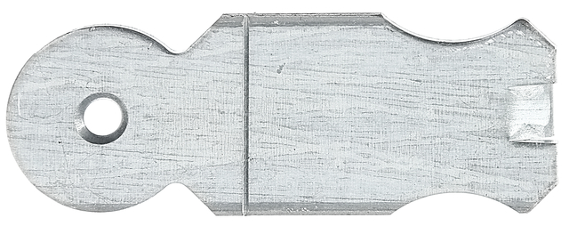 Patte à scellement, Matériau: Acier brut, Finition: galvanisée Sendzimir, à bétonner, Longueur: 80 mm, Largeur: 30 mm, Épaisseur du matériau: 2,50 mm, Nombre de trous: 1, Trou: Ø5,5 mm, CutCase