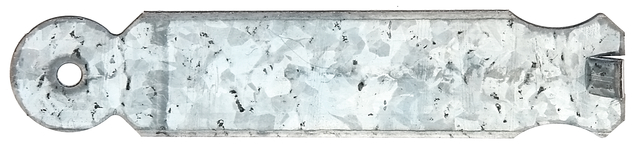 Patte à scellement, Matériau: Acier brut, Finition: galvanisée Sendzimir, à bétonner, Longueur: 140 mm, Largeur: 30 mm, Épaisseur du matériau: 2,50 mm, Nombre de trous: 1, Trou: Ø5,5 mm, CutCase