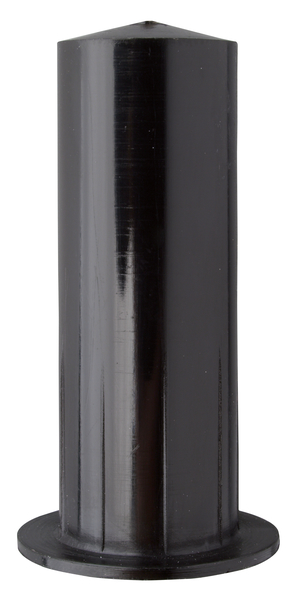 Adaptador para gozne, apto para todos los goznes con espiga de Ø12 mm, Material: PVC, color: negro, Ø exterior: 14 mm, CutCase