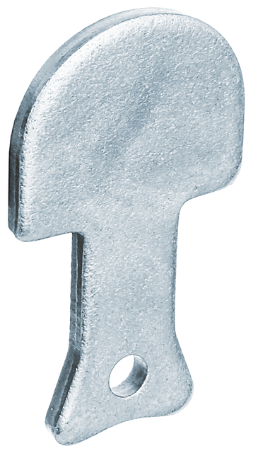 Butée de volet droit, Matériau: Acier brut, Finition: zinguée, à sceller, Hauteur: 28 mm, Distance arrêt - mur: 32 mm, Largeur: 35 mm, Épaisseur du matériau: 4,00 mm, Nombre de trous: 1, Trou: Ø6 mm