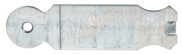 Wall clamp, rounded, Material: raw steel, Surface: sendzimir galvanised, for setting in concrete, Contents per PU: 6 Piece, Length: 110 mm, Width: 30 mm, Material thickness: 2.50 mm, No. of holes: 1, Hole: Ø5.5 mm, in bargain pack, CutCase