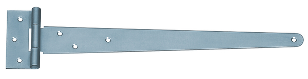 Penture anglaise, avec trous de vis fraisés, avec goupille non rivetée, Matériau: Acier brut, Finition: zinguée, Longueur de penture: 348 mm, Largeur de charnière: 40 mm, Longueur de charnière: 90 mm, Largeur de penture: 46 mm, Épaisseur du matériau: 2,50 mm, Nombre de trous: 7, Trou: Ø6 mm