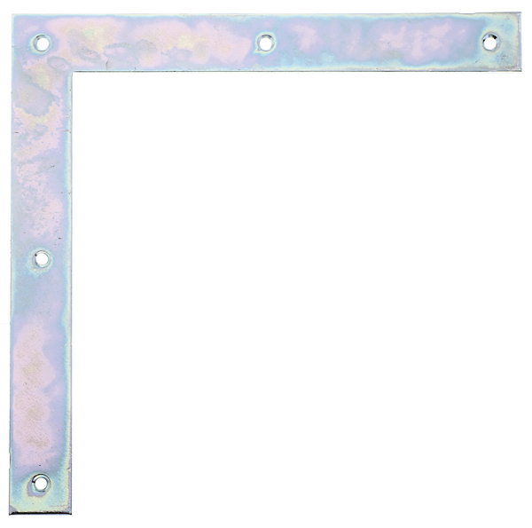 Angolare per cancelli, con fori per viti incassate, Materiale: acciaio grezzo, superficie: galvanizzata, passivata a strato spesso, altezza: 250 mm, lunghezza: 250 mm, Larghezza: 30 mm, Spessore del materiale: 3,00 mm, Numero di fori: 5, Foro: Ø5 mm