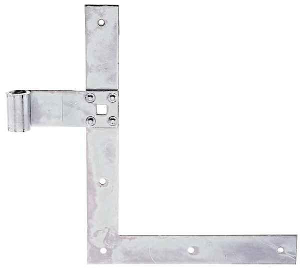 Fensterladen-Winkelband, gerade, Abschluss gerade, Material: Stahl roh, Oberfläche: galvanisch verzinkt, Dickschichtschutz, Höhe: 250 mm, Länge: 200 mm, Rollen-Ø: 13 mm, Breite: 30 mm, Abstand Mitte Band - Mitte Rolle: 75 mm, Artikelbeschreibung: unten, Materialstärke: 3,00 mm, Anzahl Löcher: 5 / 1, Loch: Ø5,5 / 9 x 9 mm