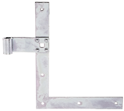 Penture équerre bout droit, Matériau: Acier brut, Finition: galvanisée passivée, Hauteur: 250 mm, Longueur: 200 mm, ø gond: 13 mm, Largeur: 30 mm, Entraxe entre le milieu de la penture et le milieu du gond: 75 mm, Description de l'article: bas, Épaisseur du matériau: 3,00 mm, Nombre de trous: 5 / 1, Trou: Ø5,5 / 9 x 9 mm