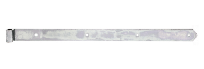 Penture droite bout arrondi, Matériau: Acier brut, Finition: galvanisée passivée, Longueur: 600 mm, ø gond: 13 mm, Largeur: 40 mm, Épaisseur du matériau: 5,00 mm, Nombre de trous: 3 / 1, Trou: Ø7 / 9 x 9 mm