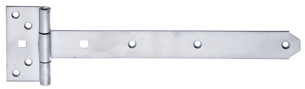 Tee hinge, with riveted pin, Material: stainless steel, Belt length: 292 mm, Hinge width: 44 mm, Hinge length: 92 mm, Belt width: 34 mm, Type: light, Material thickness: 3.00 mm, No. of holes: 7 / 2, Hole: Ø6.5 / 9 x 9 mm