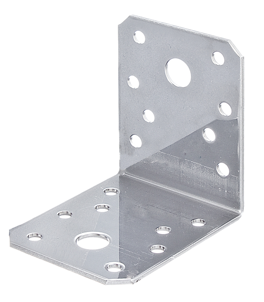 Winkelverbinder, Material: Edelstahl, Tiefe: 70 mm, Höhe: 70 mm, Breite: 55 mm, Materialstärke: 2,00 mm, Anzahl Löcher: 2 / 16, Loch: Ø11 / Ø5 mm, CutCase